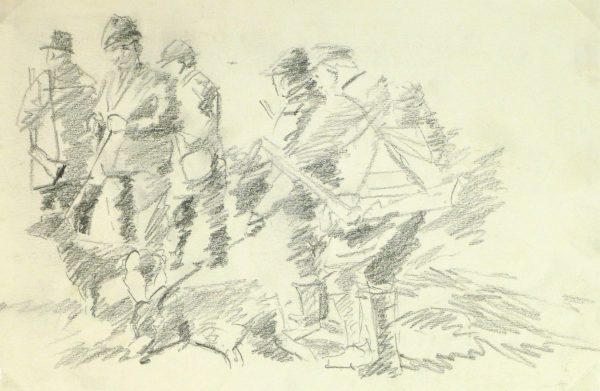 Drawing - Hunting Scene, Circa 1960-main-8317K