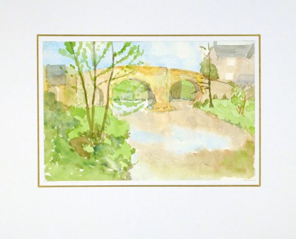 Watercolor - Avon Bridge-matted-8502K