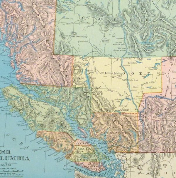 British Columbia, Canada Map, 1895-detail-8554K
