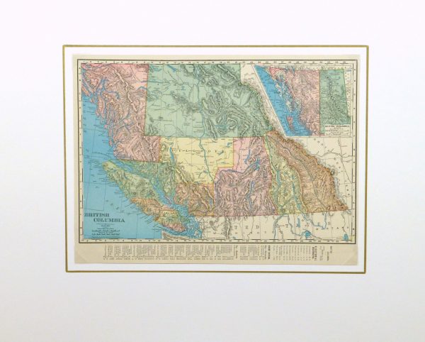 British Columbia, Canada Map, 1895-matted-8554K
