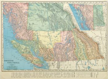 British Columbia, Canada Map, 1895-main-8554K
