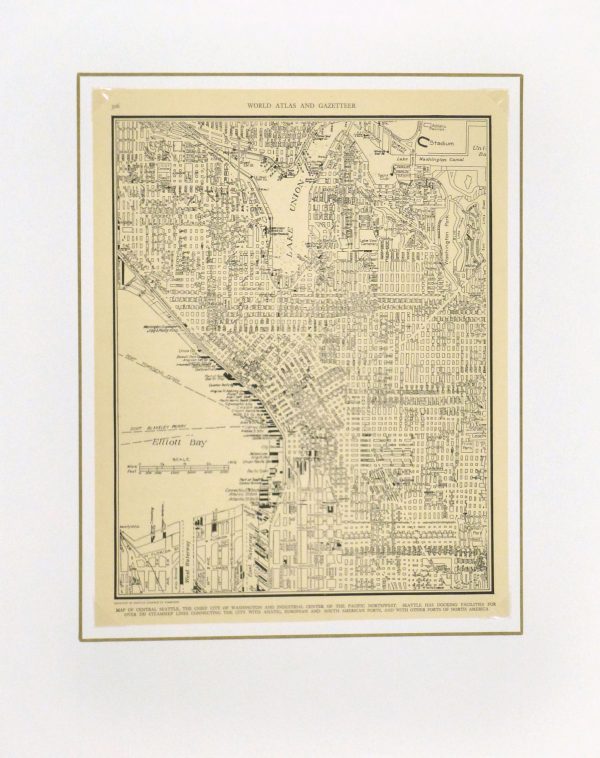 Central Seattle Map, 1937-matted-8673K