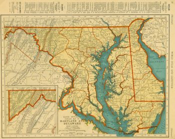 Map of Maryland & Delaware, 1937
