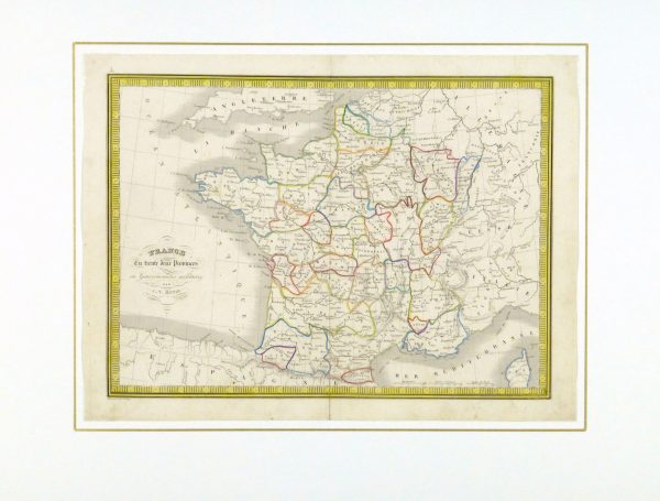 France Map, 1842-matted-8983K