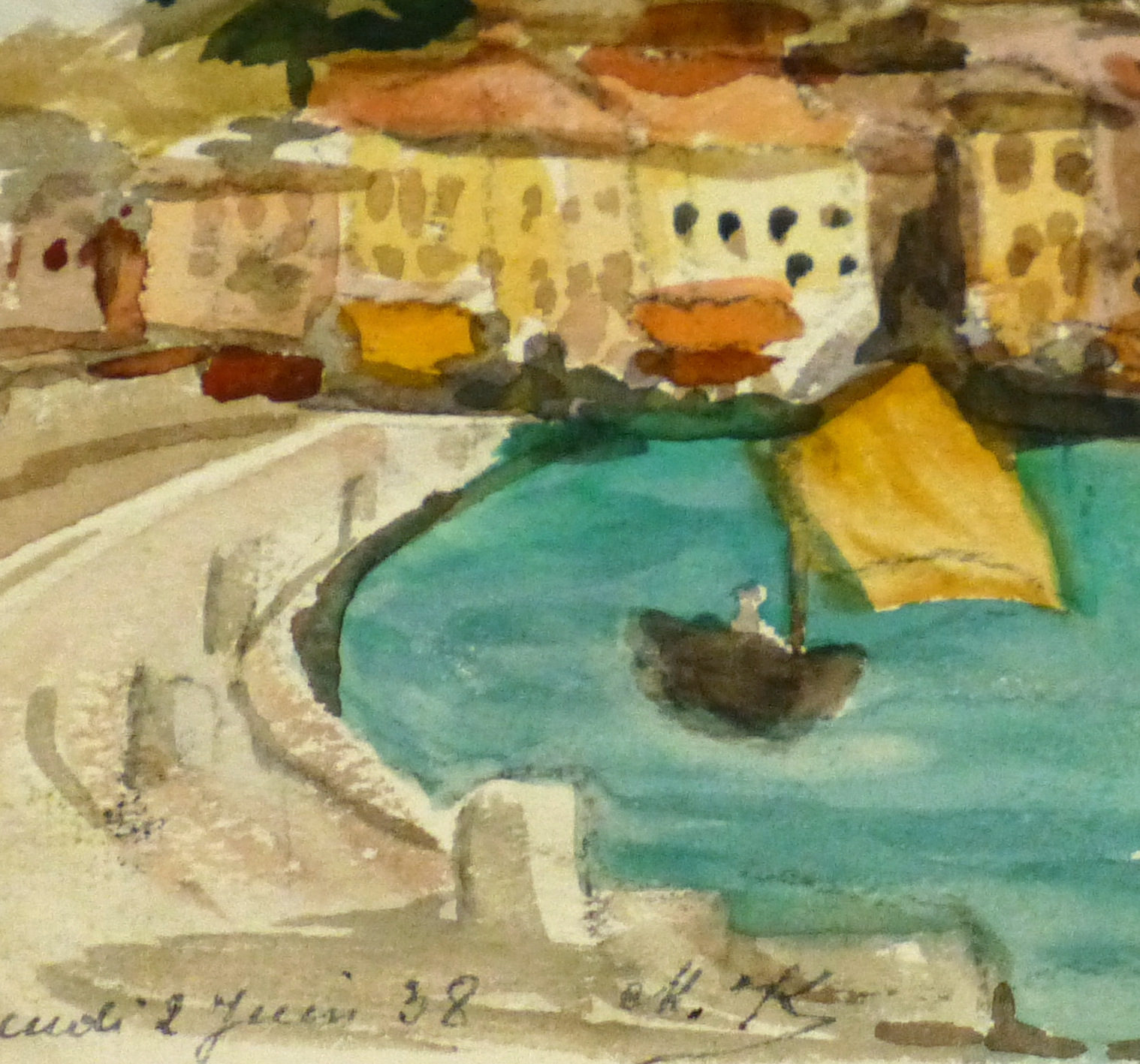 Watercolor - St. Tropez, 1938-detail 2-9124K