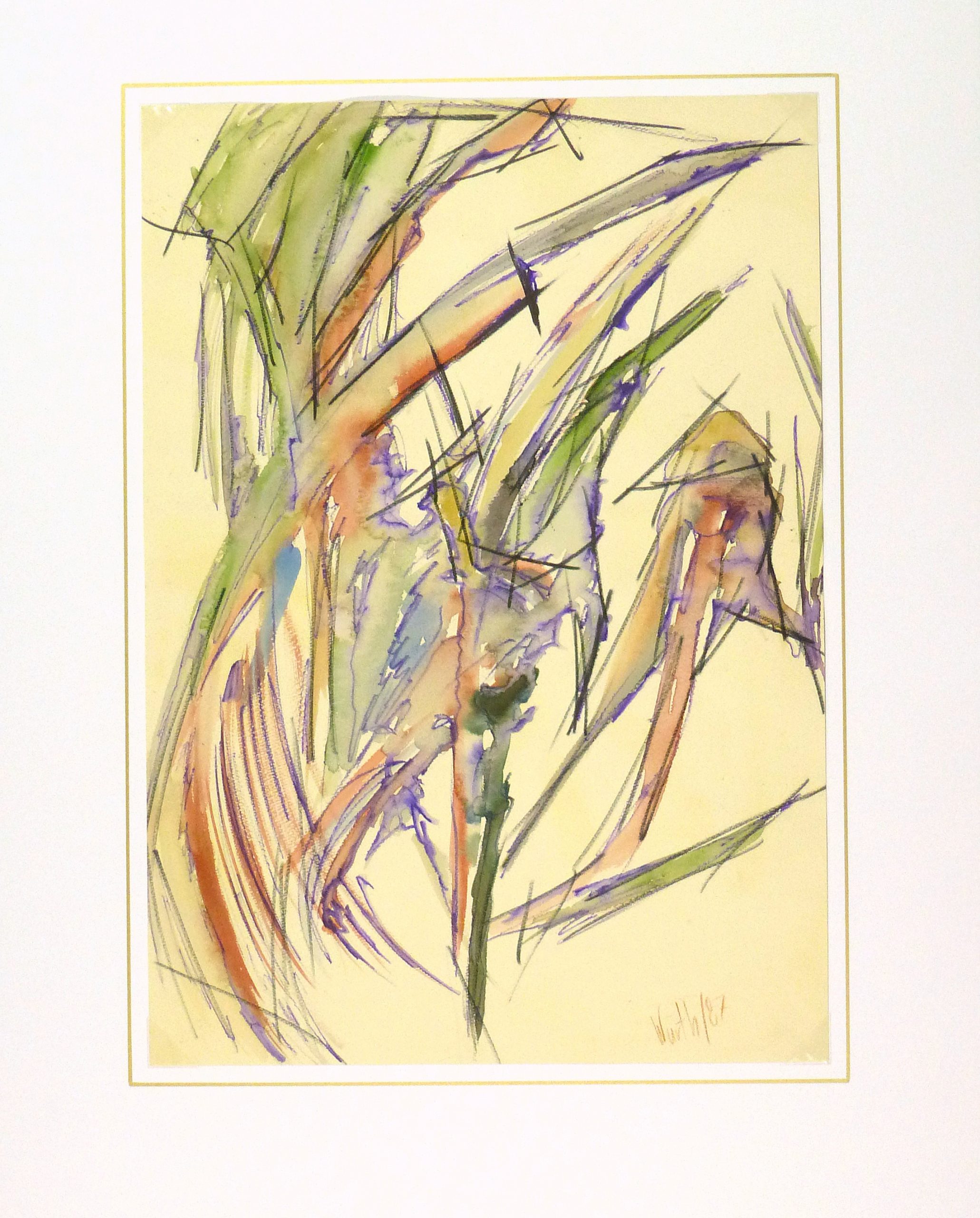 Watercolor - Organic Abstract-matted-9133K