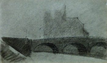 Notre Dame Paris Drawing, Circa 1910-main-9209K
