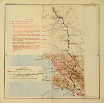 Vintage California Coastal Map, 1915