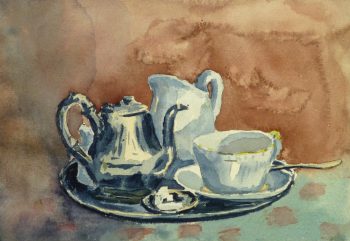 Watercolor - Tea Time, Circa 1930-main-9288K