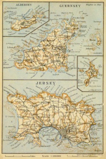 Map of English Channel Islands, 1927