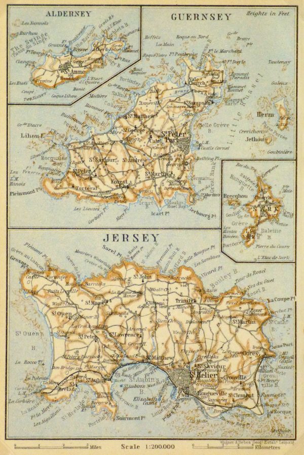 Map of English Channel Islands, 1927