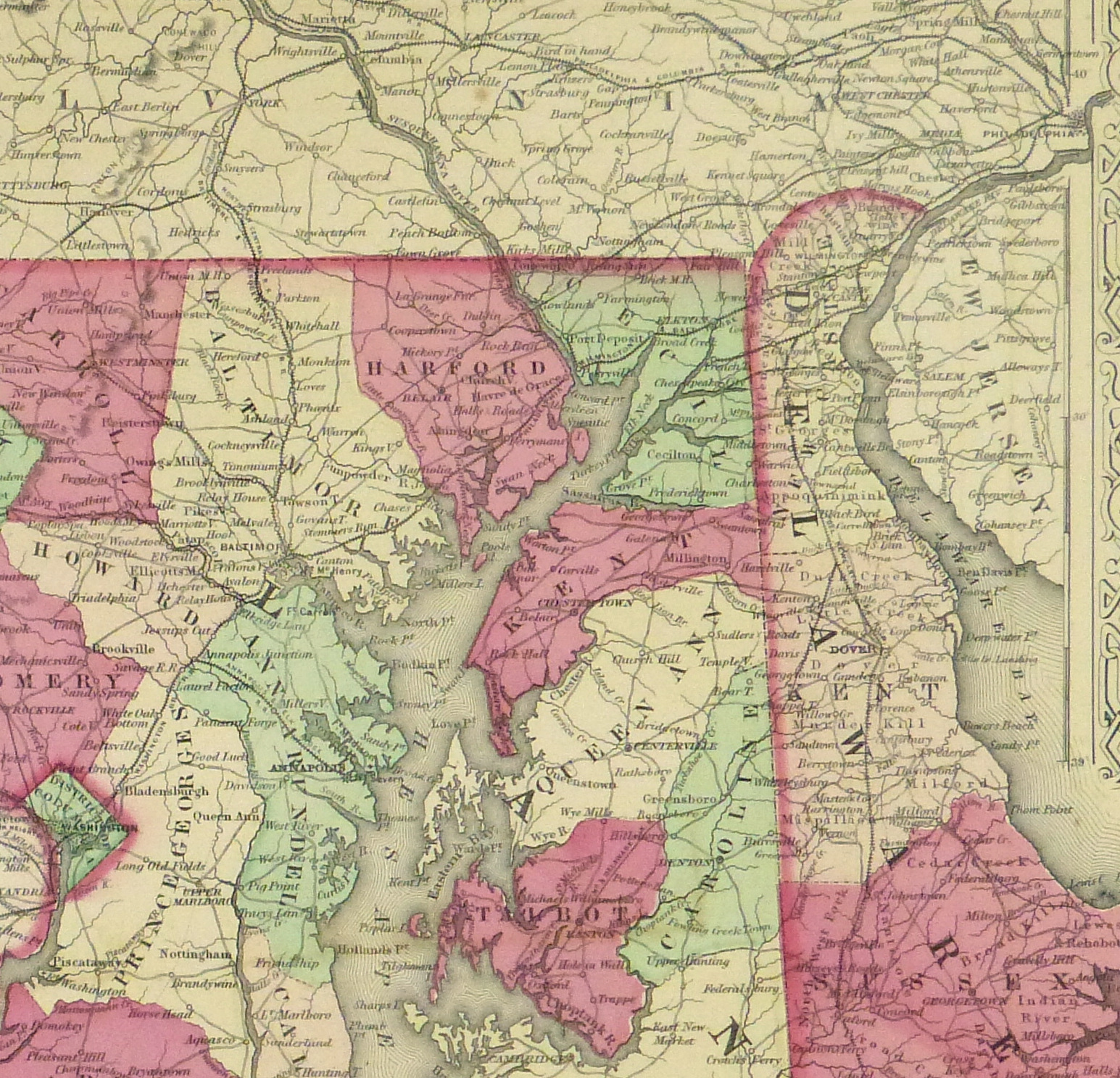 Delaware & Maryland Map, 1868 - Image 3