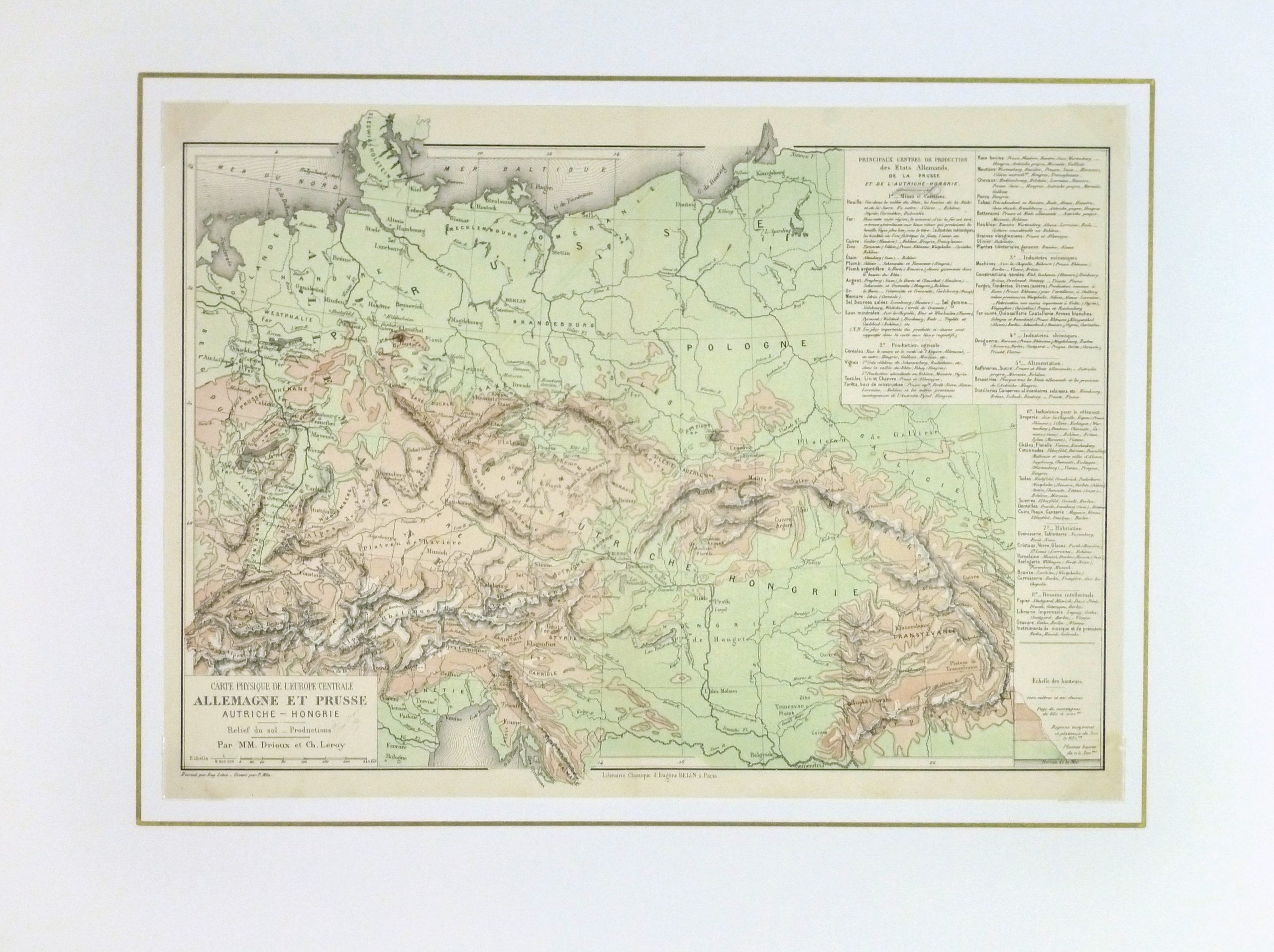 Germany & Prussia Map, 1886-matted-9380K