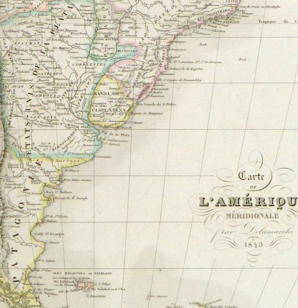 South America Map, 1843-detail-9386K
