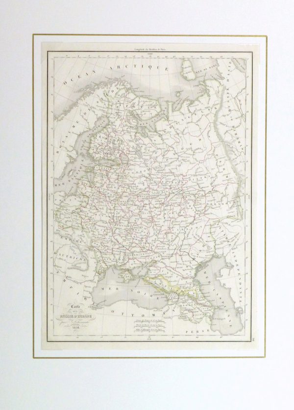 Russia Map, 1838-matted-9387K