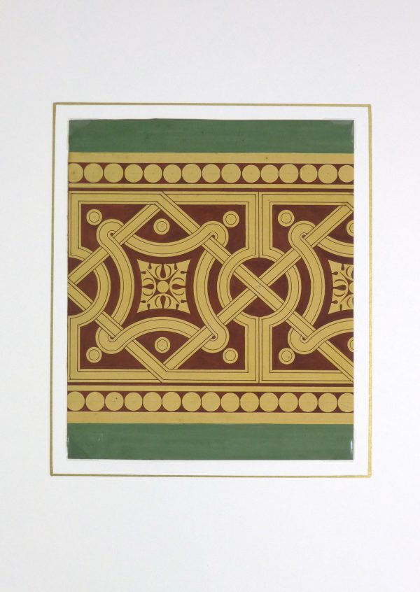 Interlocking Design Painting, Circa 1900-matted-KB1494