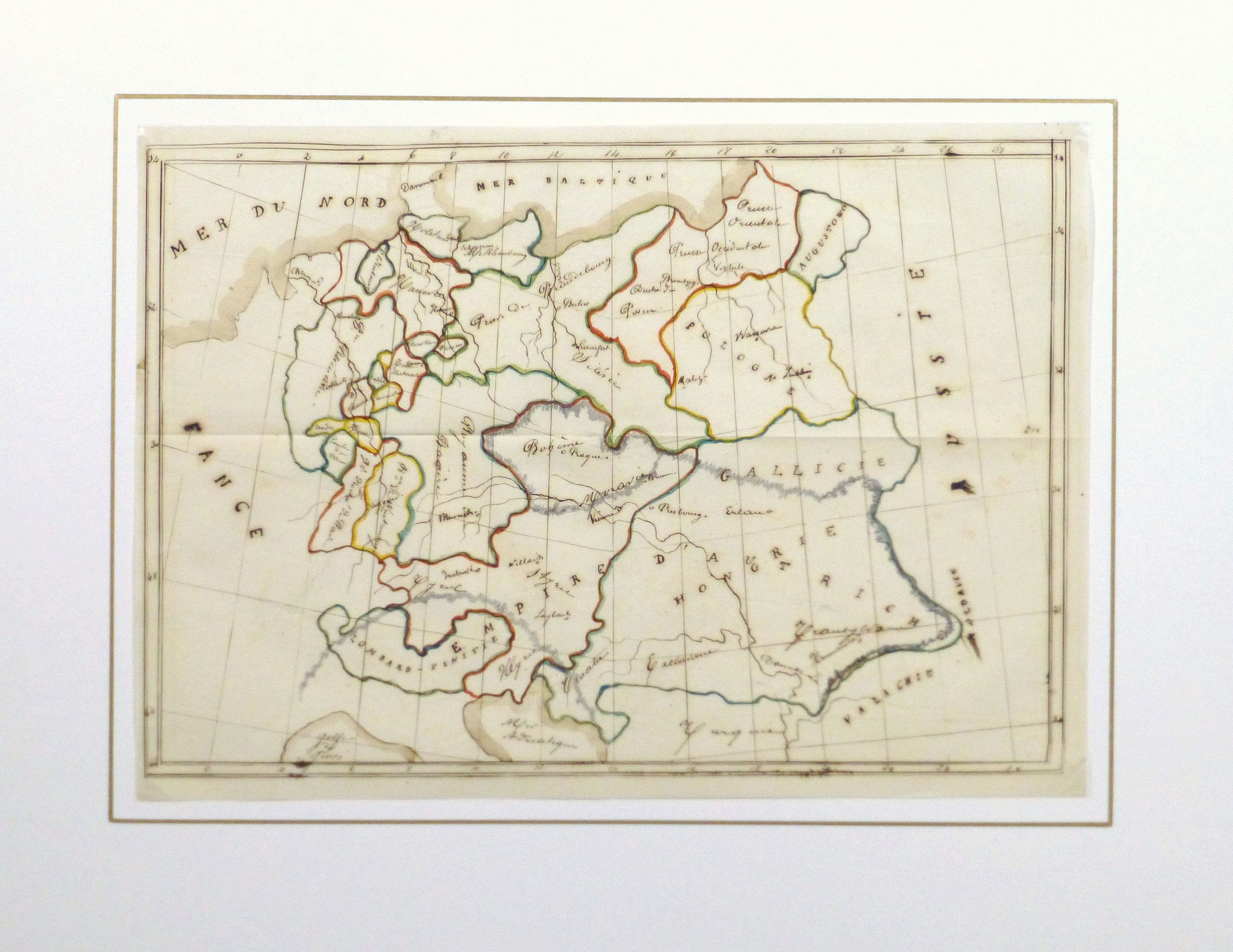 Map of Central Europe, 1856-matted-10498M