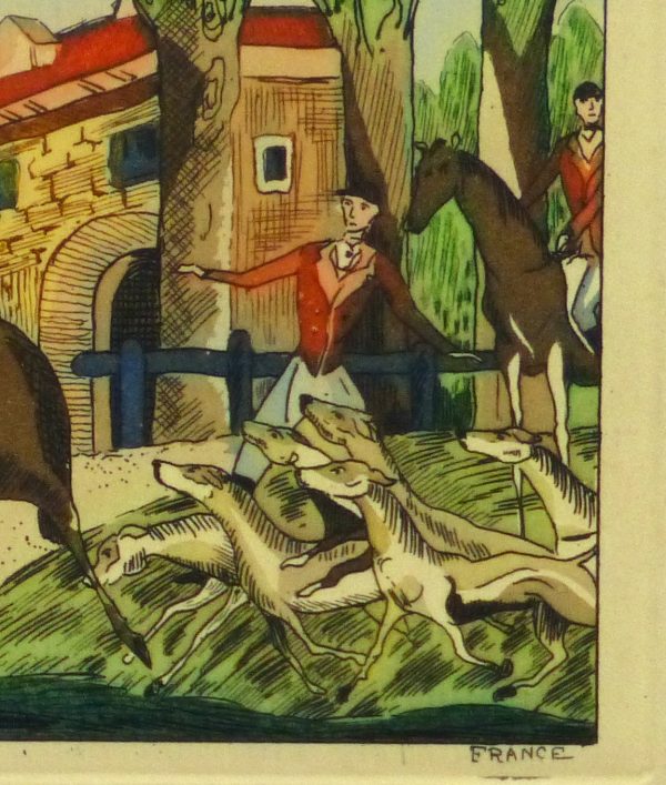 Etching- The Hunting Party, Circa 1920-detail-10528M
