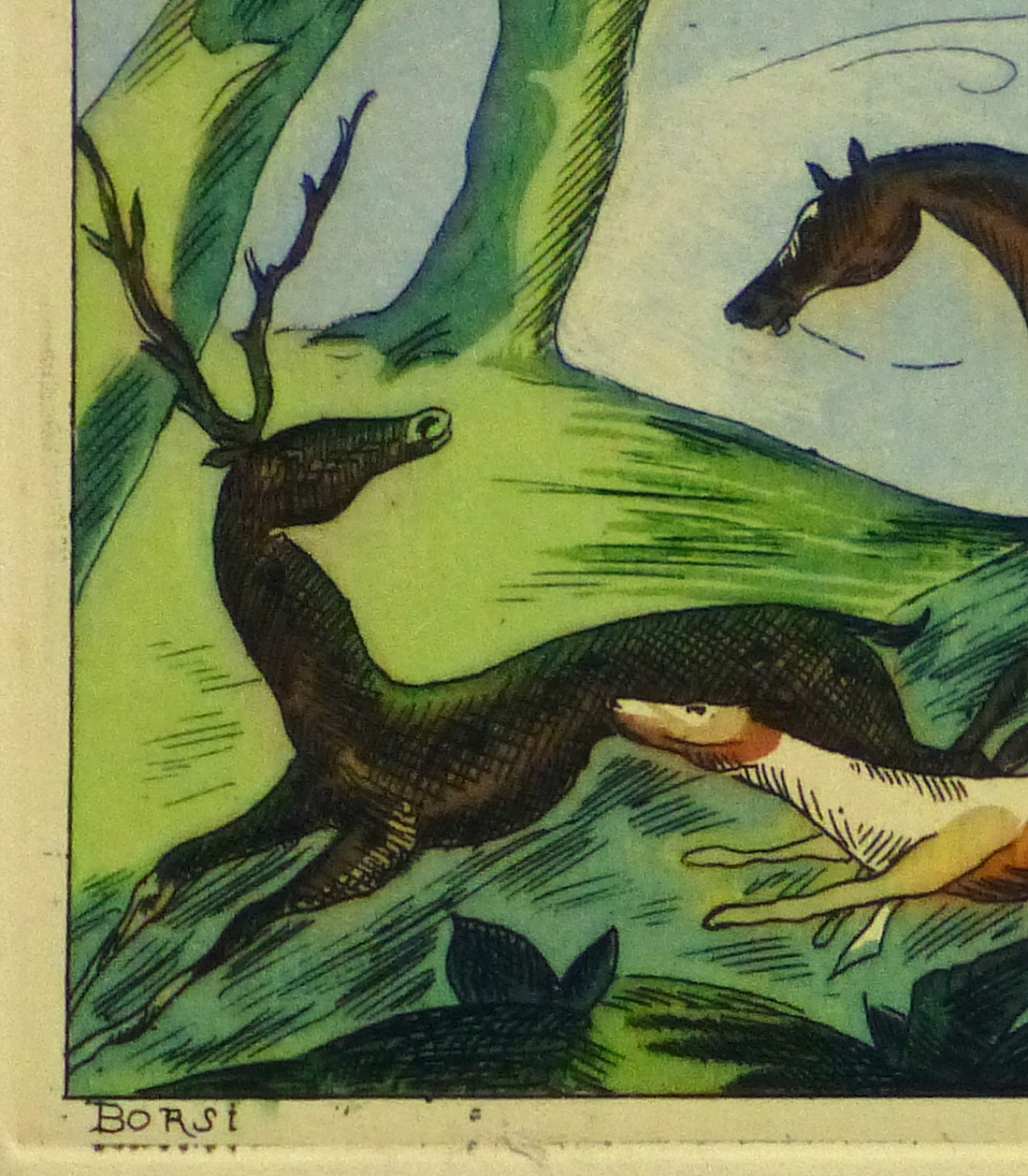 Etching- The Pursuit, Circa 1920-detail-10529M