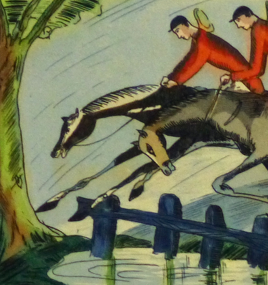 Etching- English Hunters, Circa 1920-detail 2-10531M