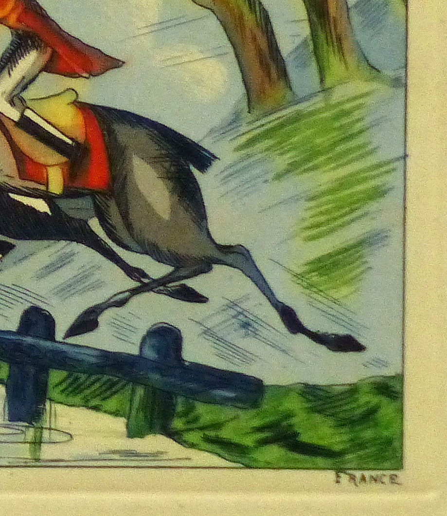 Etching- English Hunters, Circa 1920-detail-10531M