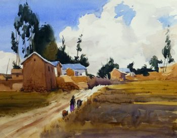 Watercolor Landscape - Rural Village, 2011-main-10532M
