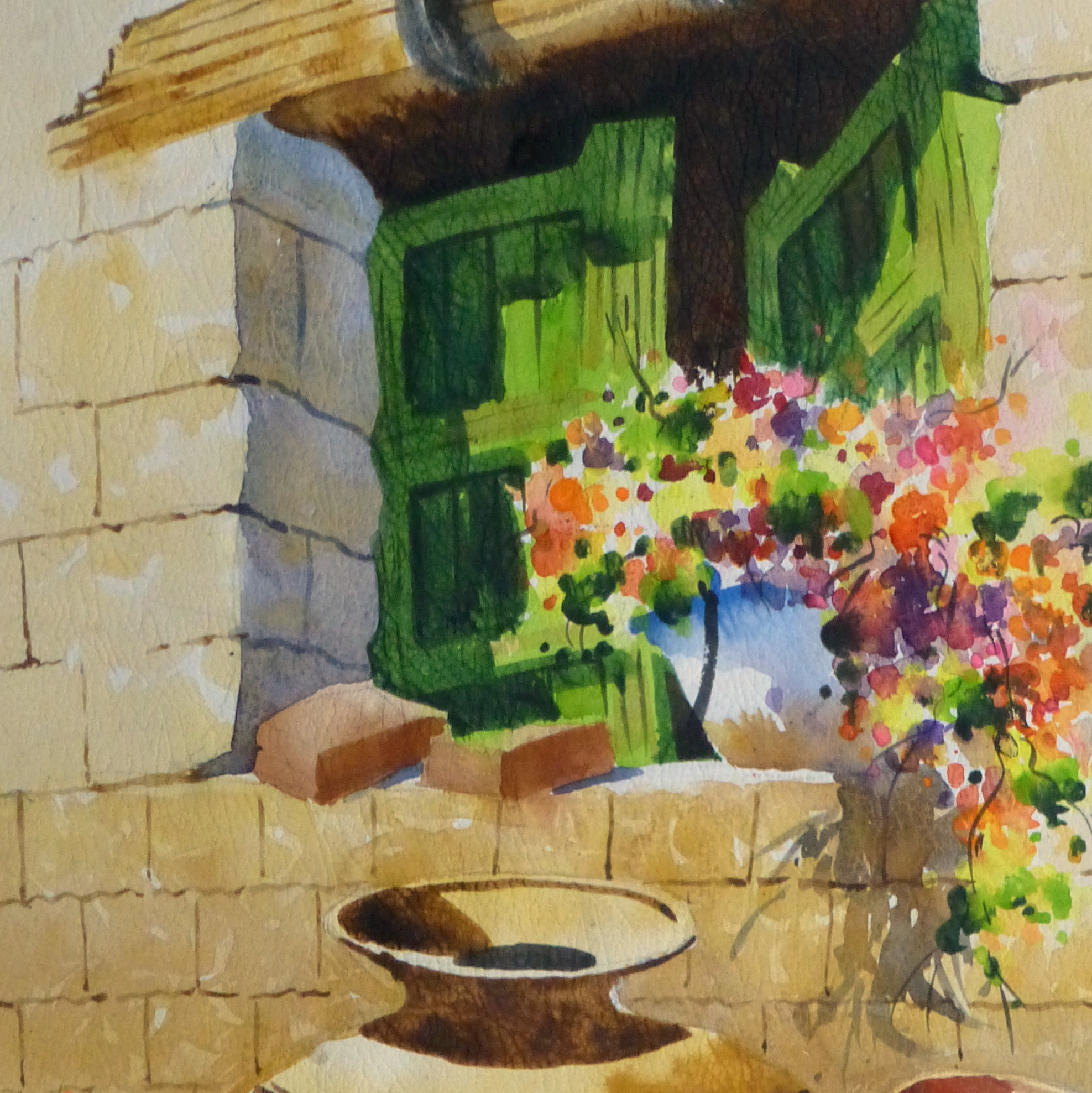 Watercolor Still Life - Peruvian Pottery 2011-detail 2-10533M