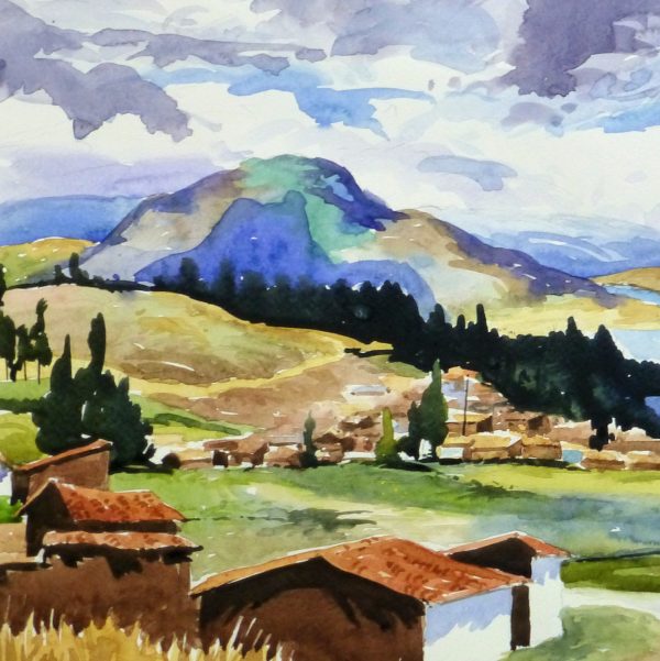 Watercolor Landscape - Lakeside Village, 2011-detail 2-10539M