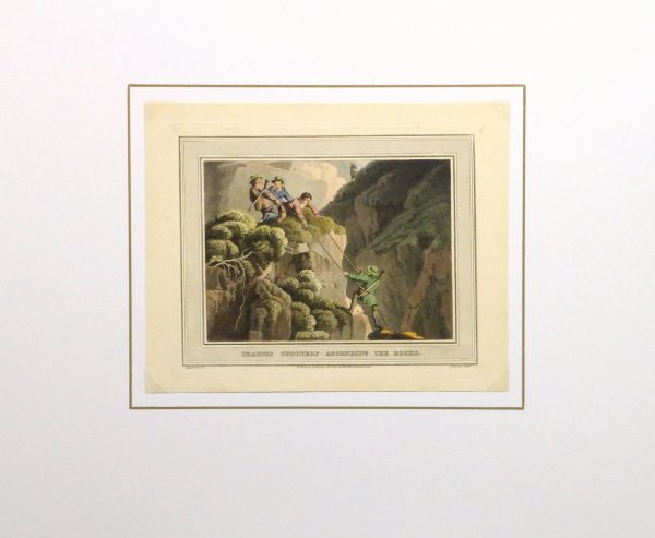 Aquatint Etching- Ascending the Rocks, 1813 -matted-10540M
