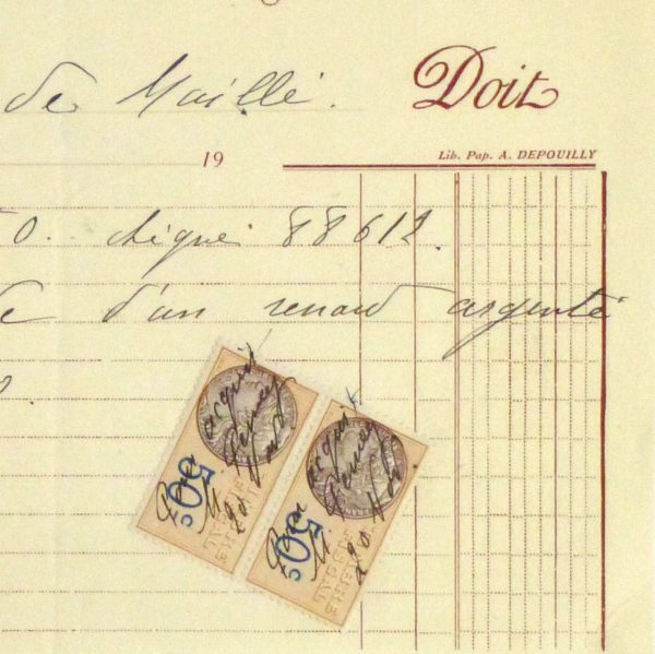 Duchess of Maillé Furs Receipt, Circa 1920-detail-10564M