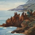 Watercolor Landscape - Mountain Shoreline, 1938-main-10632M