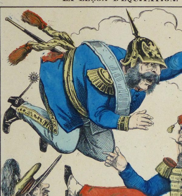 French Lithograph- Dice Game, Circa 1870-detail 2-10647M