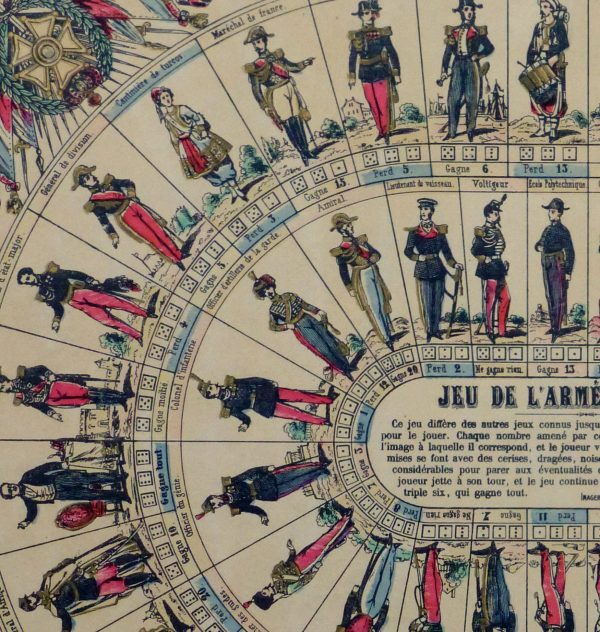 French Lithograph- Dice Game, Circa 1870-detail 2-10648M