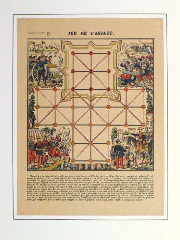 French Lithograph- Empire Game, Circa 1870-matted-10649M