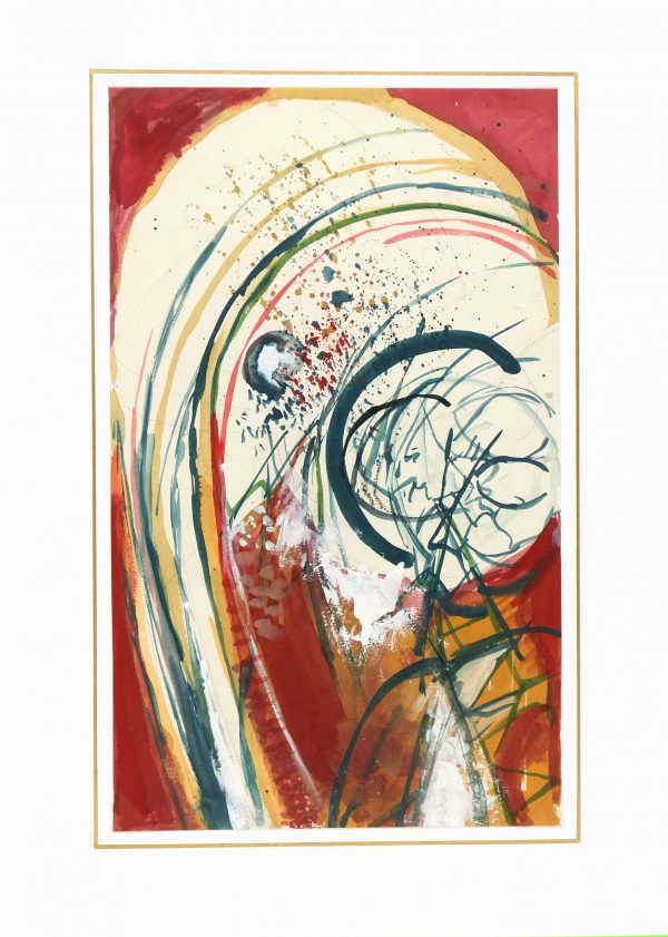 Abstract Watercolor - Rainbow, Circa 1970-matted-5939G