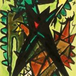 Watercolor Abstract - Geometric Jungle, Circa 1960-main-5981G
