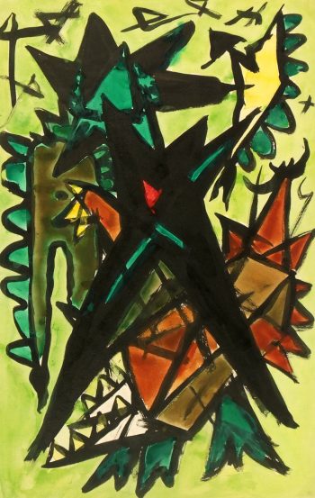 Watercolor Abstract - Geometric Jungle, Circa 1960-main-5981G