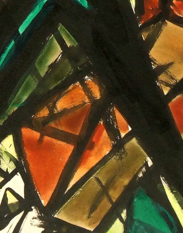 Watercolor Abstract - Geometric Jungle, Circa 1960-detail-5981G
