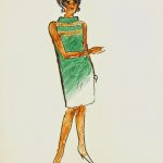 Sleeveless Green Dress Fashion Sketch, Circa 1960-main-7136G