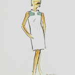 Sleeveless Mod Dress Fashion Sketch, Circa 1960-main-7137G