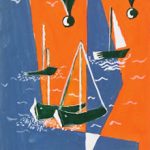 Abstract Gouache -Seascape, Circa 1950-main-7523G