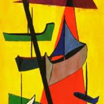 Abstract Gouache -Fishing Boats, Circa 1950-main-7524G
