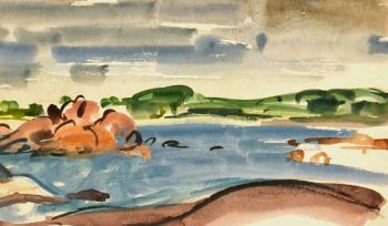 Watercolor Landscape - Peaceful Inlet, Circa ?-main-7531G