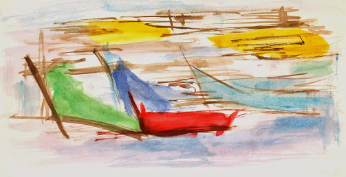 Watercolor Abstract - Boats-main-7540G