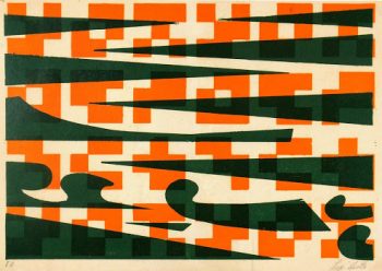 Abstract Lithograph - Pixels & Waves-main-7584G