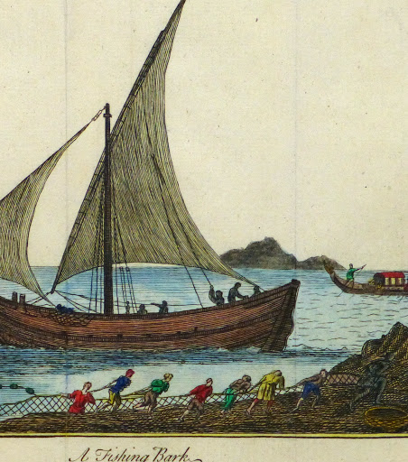 Net Fishing Engraving, Circa 1780-detail-9502K