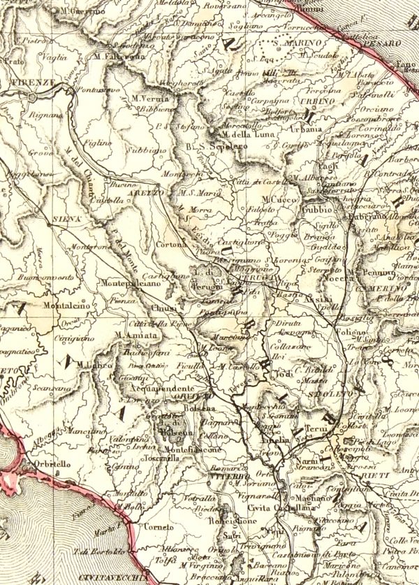 Central Italy Map, 1885-detail-7248K