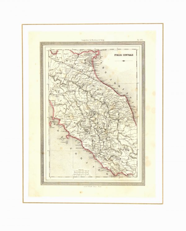 Central Italy Map, 1885-matted-7248K