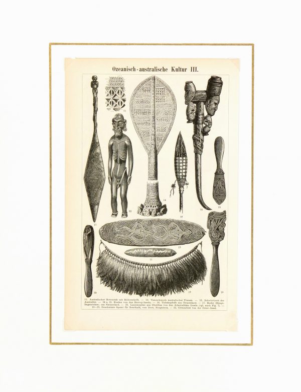 Pacific Islander Culture Print, Circa 1880-matted-7423K