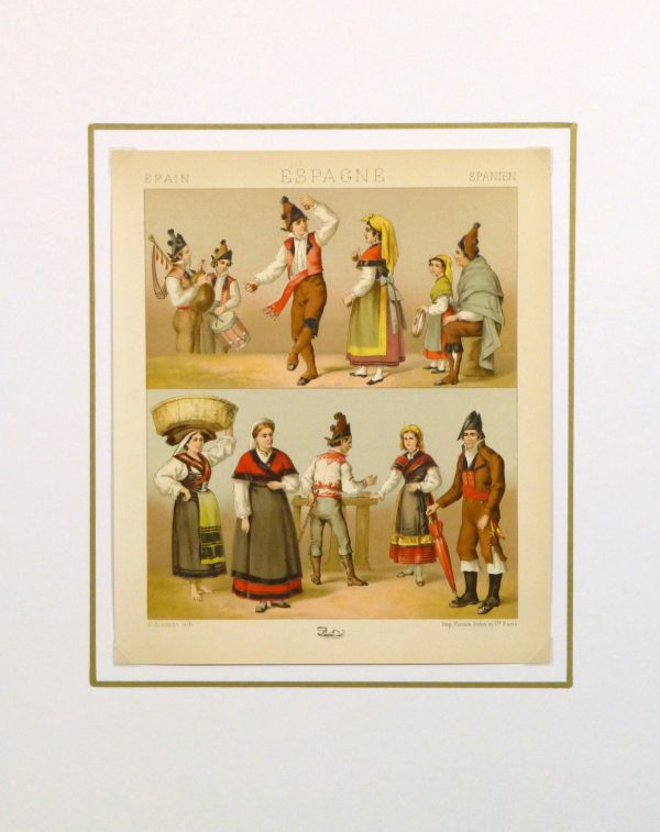 Clothing of Galicia Spain Print, 1888-matted-8171K